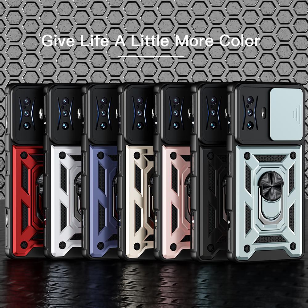 KEYSION Противоударный чехол для Xiaomi POCO F4 GT F3 5G F3 GT, защитный чехол для камеры с push-pull, чехол для телефона Redmi K50 Gaming K40 Pro