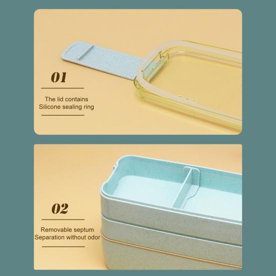 Коробка для завтрака, трехслойная, большая вместимость, смесь без запаха, большое уплотнение, разделительная тарелка для хранения продуктов