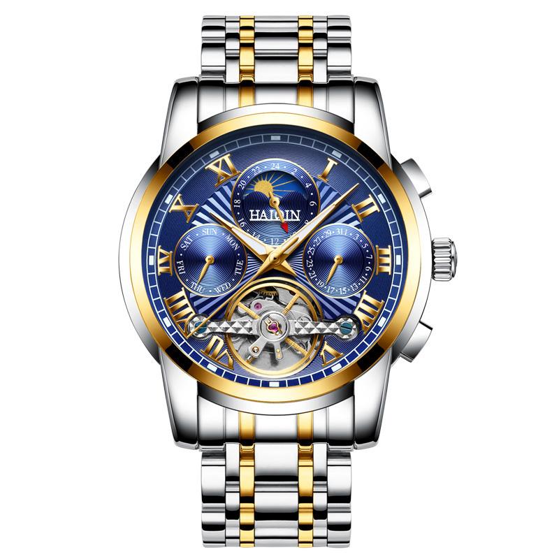 HAIQIN Мужские механические часы с турбийоном
