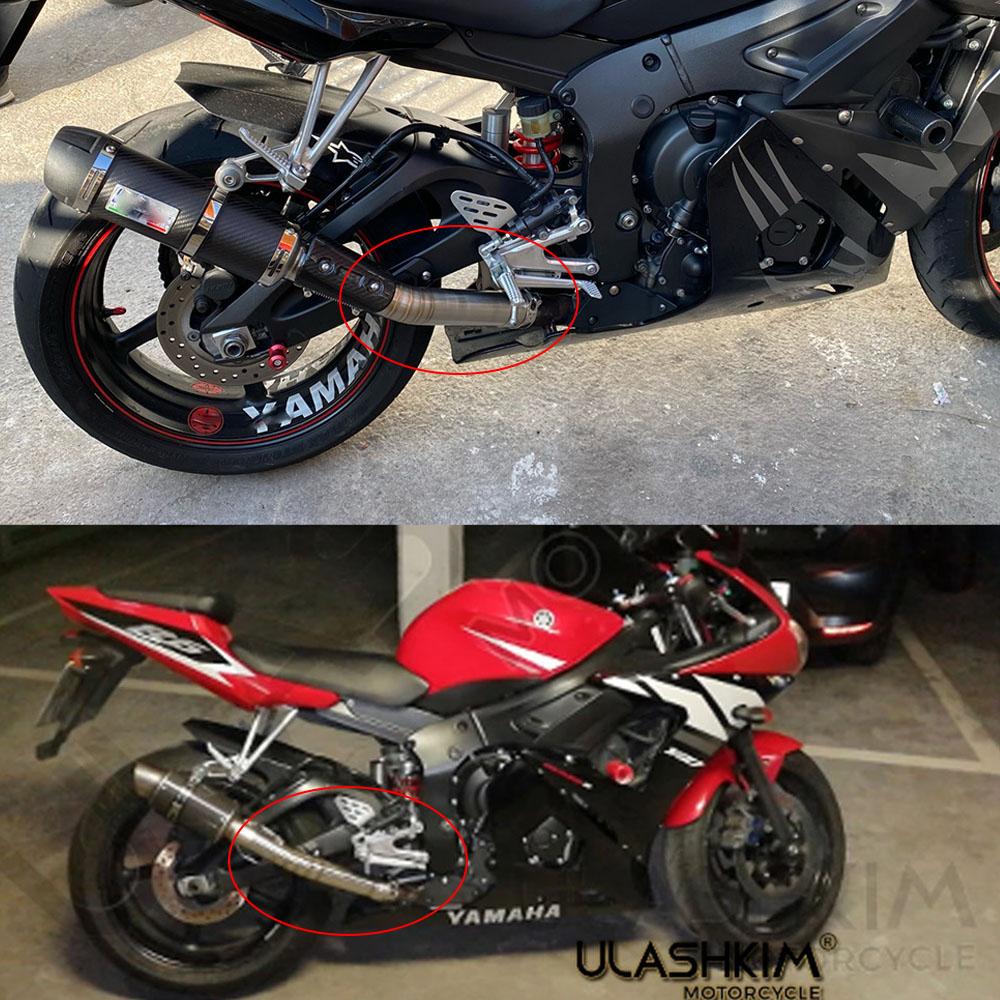 Exhaust Slip On For YAMAHA YZF-R6 R6 1998-2005 Motorcycle 51mm Link Pipe System Muffler Front Header Pipe R6 Exhaust