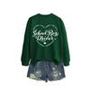 Womens Casual Oversized Crewneck Long Sleeve Cotton Sweatshirt With Graphic Print Daily Wear