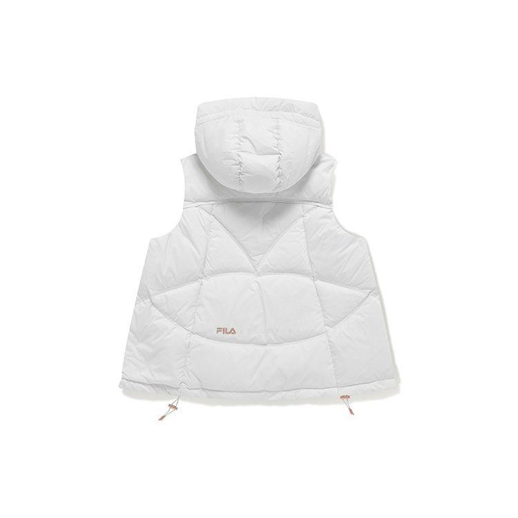 Fila Спортивный логотип Теплый пуховый жилет с капюшоном Женский жилет Белый A11W141908F-WT
