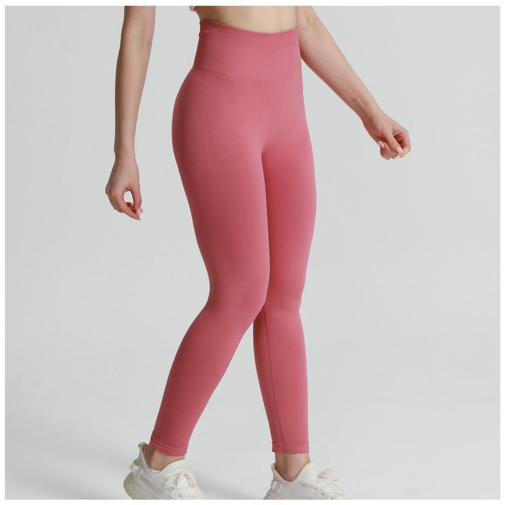 Бесшовные йога-штаны с эффектом пушап: Спортивная одежда для женщин с высокой талией, без швов, с высокой эластичностью