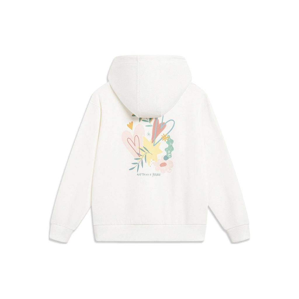 Li Ning Sports Lifestyle Series Graphic Hoodie Women Hoodies Off-White AWDT448-1