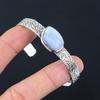 Daughters Day Sale Blue Lace Agate Stone Third Eye Chakra Bangle Sterling Silver