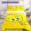 3pcs Tweety Bird Bedding Set Duvet Cover Closure Includes 1 Duvet Cover & 2 Pillowcases, Soft and Comfortable for All Seasons.