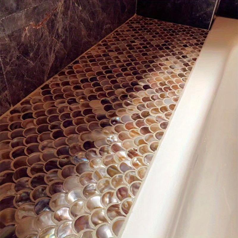 1 шт., веерообразная мозаика в виде рыбьей чешуи, настенная плитка в виде ракушки, настенные наклейки для кухни, гостиной, прихожей, плитки, с подложкой, самоклеящиеся модели можно резать