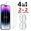 4 в 1 [2 стекла объектива + 2 стекла экрана] камера полностью стеклянная защитная пленка из закаленного стекла с полным покрытием для Apple iphone 11 12 13 14 Pro Max mini Plus 14Pro