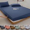 Skin-friendly Cotton Fitted Sheet for Single Double Queen King Couple Size Mattress Cover with Elastic Bands Bed Sheet Bed Linen