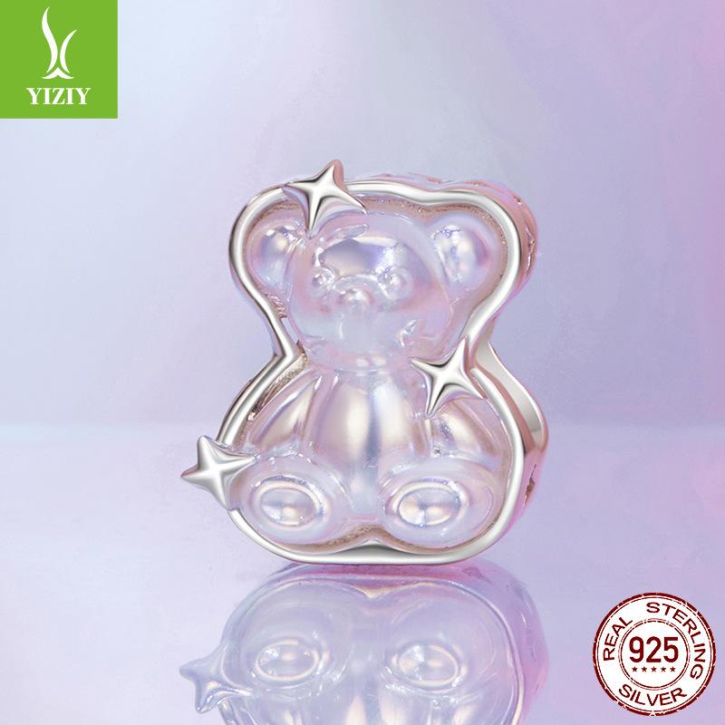 Медведь Хвост Рыбы Цветной Большой Основной Камень DIY Браслет Бусины 925 Серебряные Бусины Ювелирные Аксессуары Легкая Роскошь