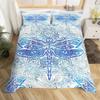 Dragonfly Duvet Cover Set King Queen Size Chic Animal Comforter Cover Microfiber Bohemia Mandala Bedding Set Flowers Bed Cover