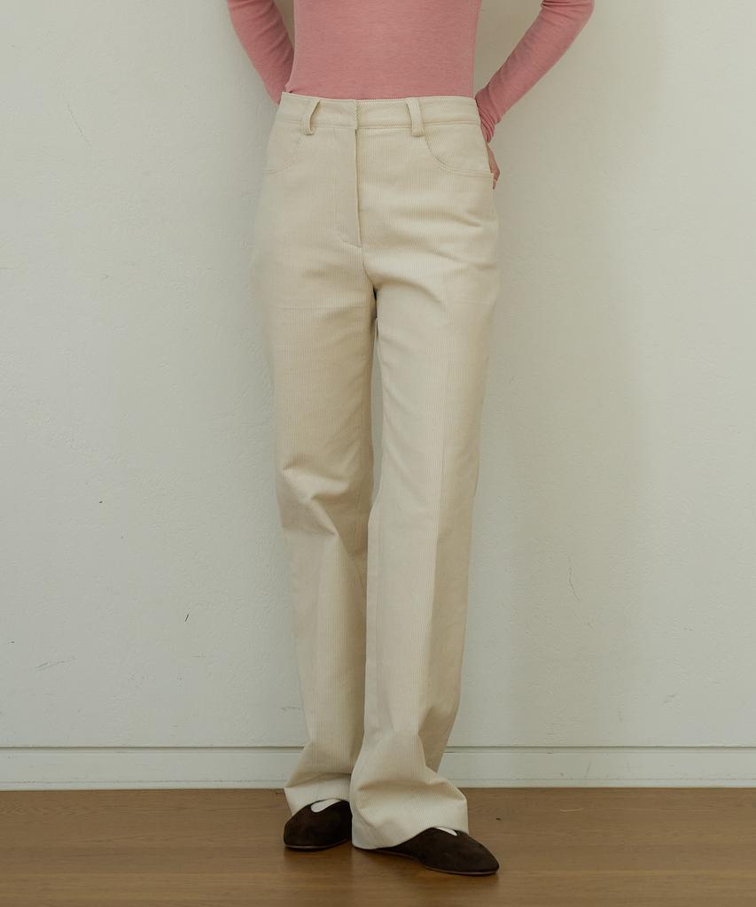 VERBOM Corduroy Boots Cut Pants_Ivory