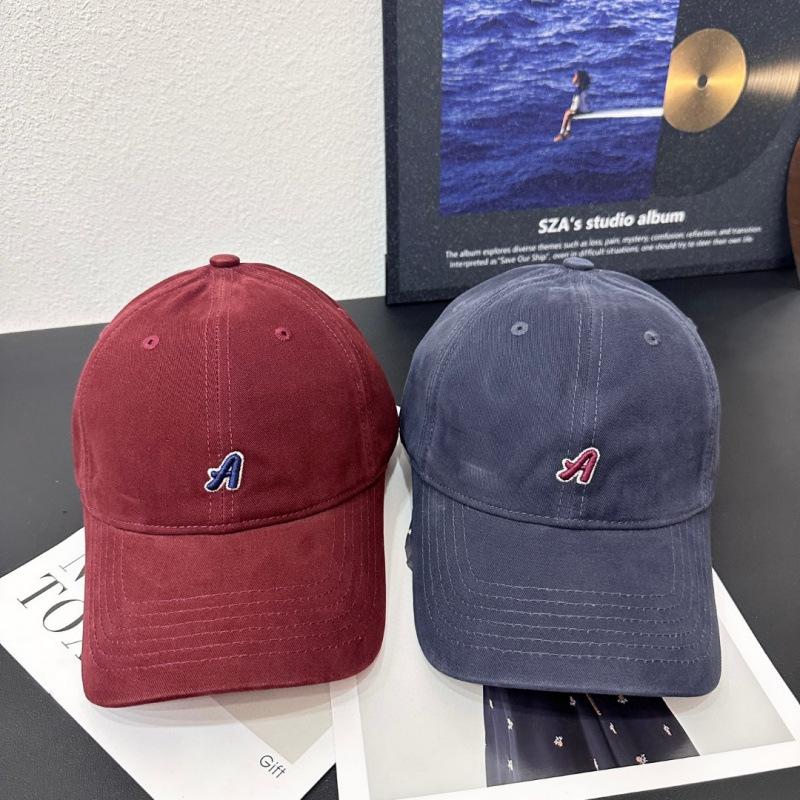 Spring And Summer Letter A Embroidered Baseball Cap Children'S Versatile Face Small Casual Shade Peaked Cap Men