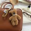 Cute Soft Bear Bag Charm Brown Cartoon Doll Keychain Handmade Craft Bag Hanging Cartoon Keychain Key Holder
