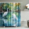 Watercolor Birds Bathroom Shower Curtain White Pelicans Swamp Print Home Decor Waterproof Fabric Shower Panel Suitable for Batht