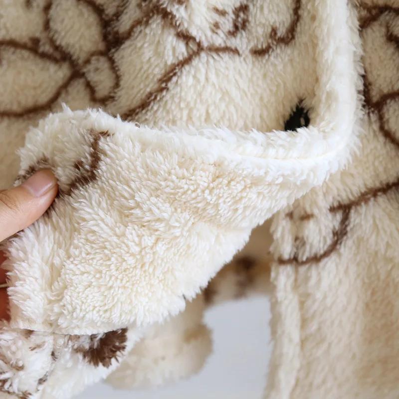 Новая осенне-зимняя ночная рубашка для пары, фланелевый плюшевый утолщенный халат для мужчин и женщин, удлиненный домашний меховой халат