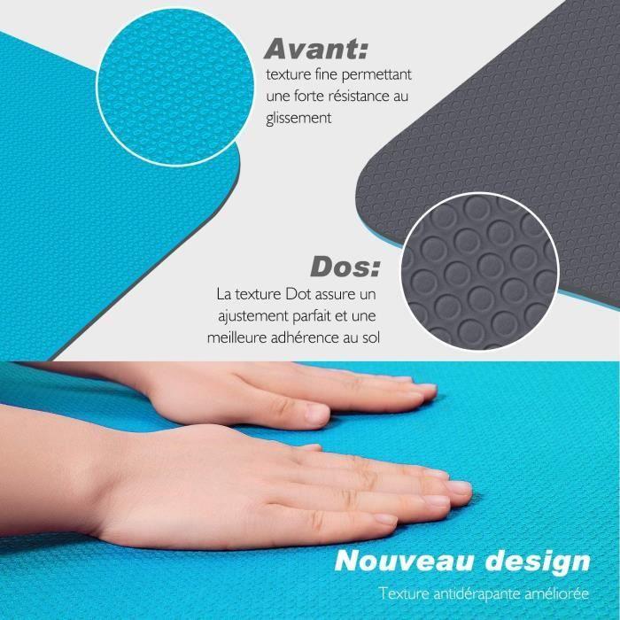 Tapis de Yoga - Non spécifié - 183x61x0.6 cm - Bleu Clair - Antidérapant - TPE recyclable