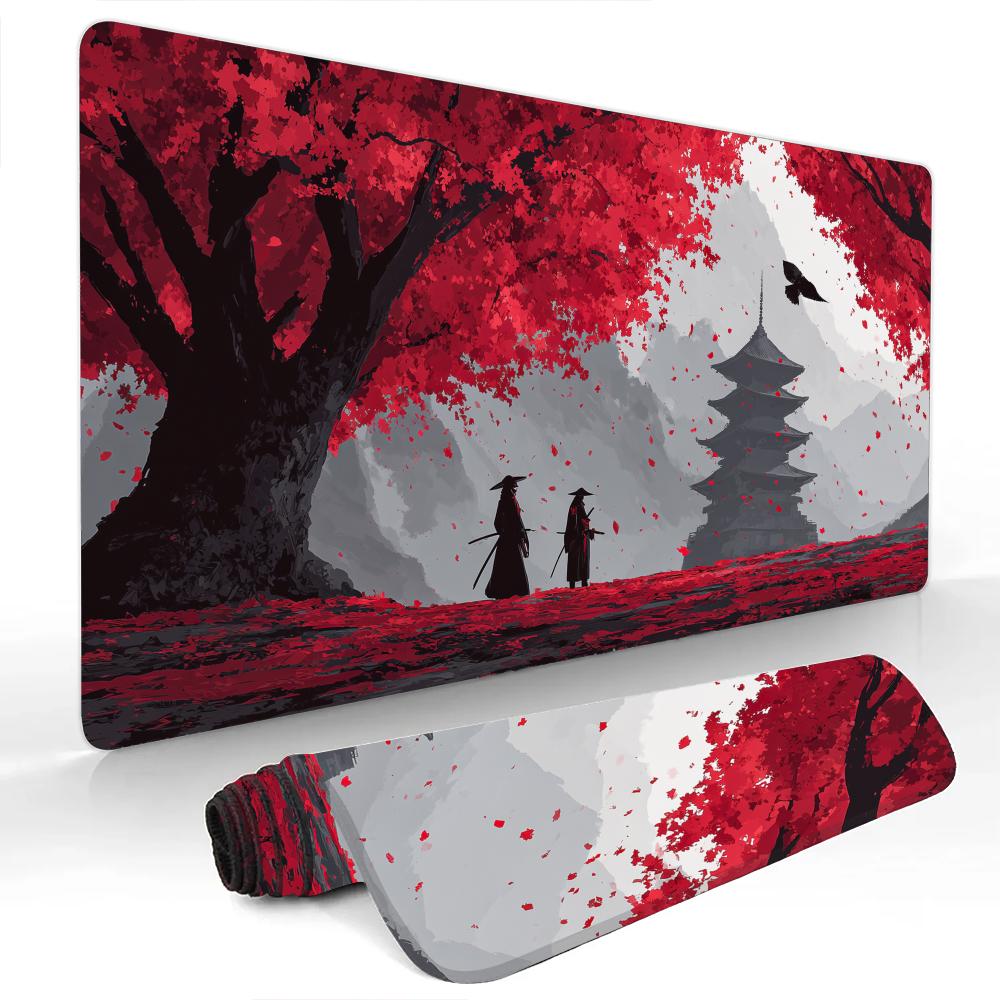 Samurai and Ancient Temple Mouse Pad Large Computer Office Game Table Mats Rubber Antislip XXL mouse mat HDP Long Desk Pads