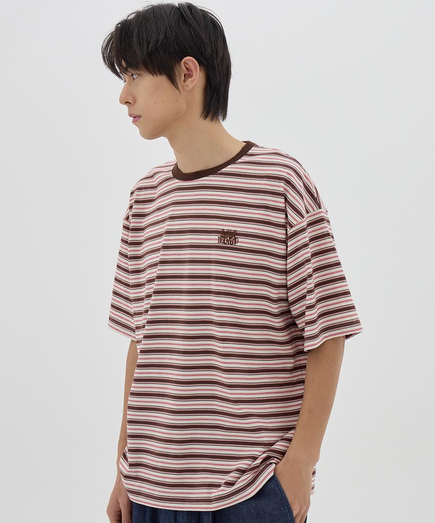 URBANAGE [2Pack] Multi-Stripe Oversized Short Sleeve_2Color