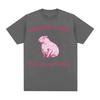 Mentally Sick Physically Thicc Funny Capybara Meme T-shirt Men Women's Casual O-Neck Short Sleeve Tees Fashion Oversized T Shirt