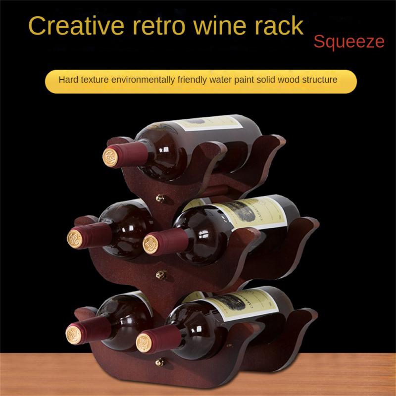 Деревянная винная стойка Держатели для вина Кухонная сборная стойка Органайзер Барный шкаф для хранения Винный шкаф Стойка для бутылок вина