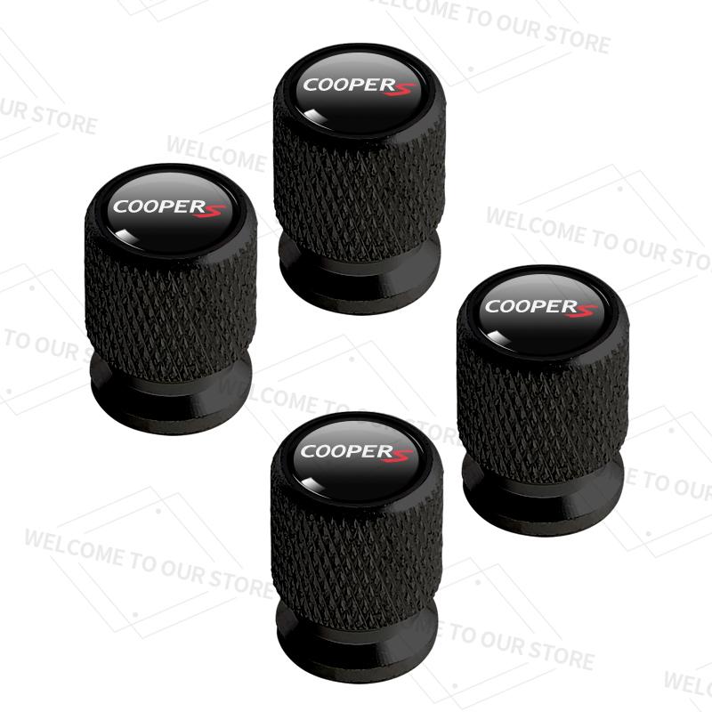 4pcs/1set For Mini JCW R50 R55 R56 Cooper S John Cooper Works S Logo Car Valve Caps Wheel Tires Air Tyre Stem Protective Cover TC1