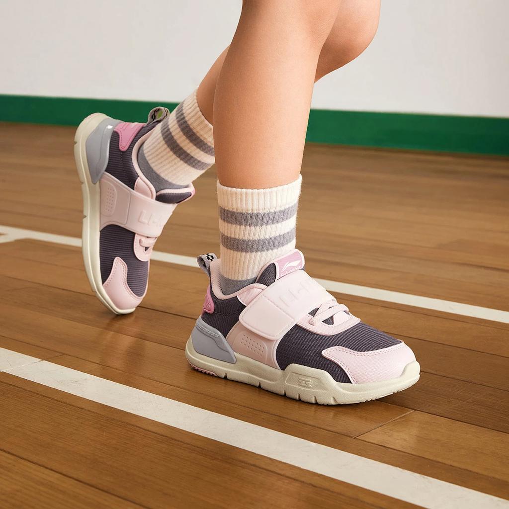 Li Ning Kids Fashion Comfortable Shock Absorption Rebound Low-Top Casual Shoes Kids Casual Shoes Pink YKNU118-2