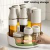 Вращающаяся на 360 градусов полка для специй, кухонный поднос для столешницы, большая емкость, противоскользящий дизайн, органайзер для приправ, поднос для хранения