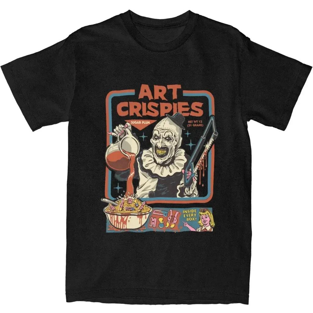 Art Crispies Terrifier Clown T Shirt ApparelUnisex Short Sleeve Retro Horror Graphic Print Tees Plus Size Inside Matched Top