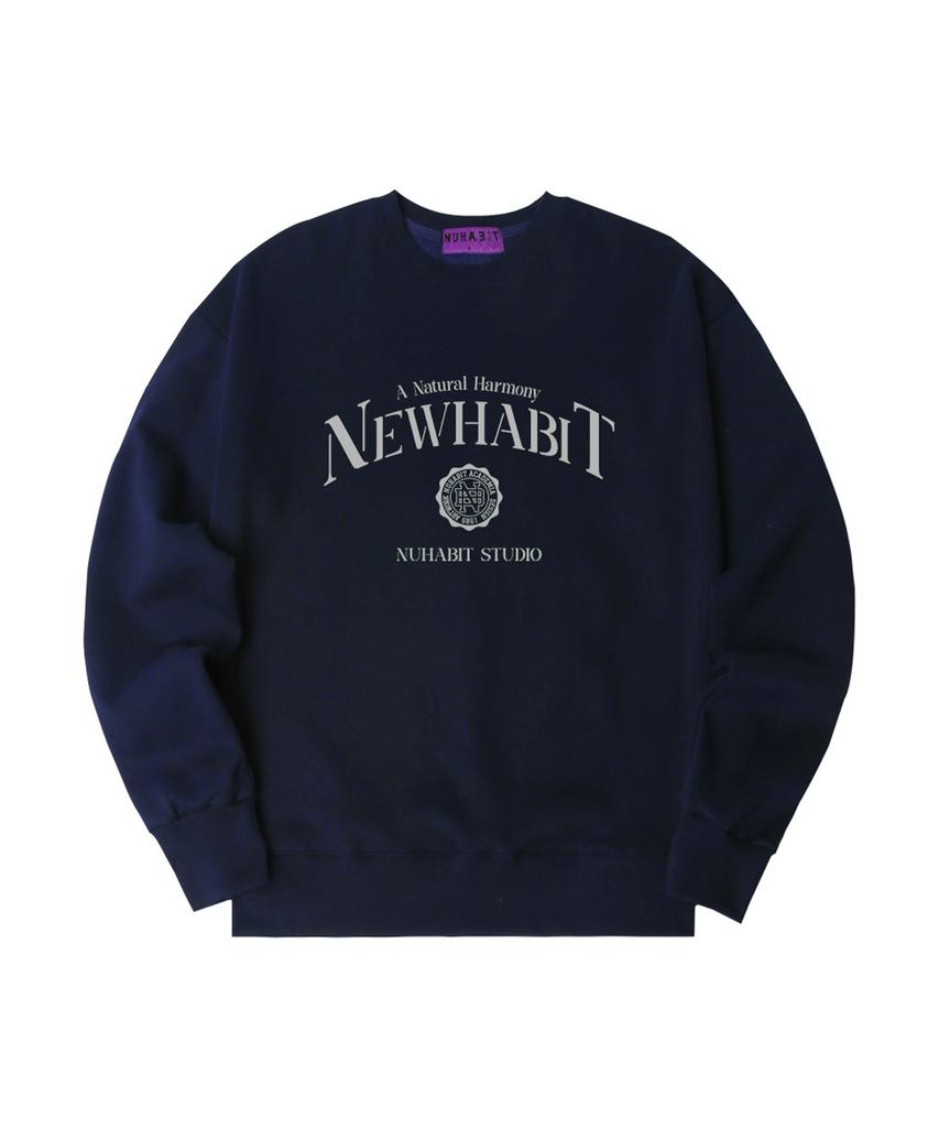 NUHABIT N/H Classic Cliche Oversized Fleece-Lined Sweatshirt_Navy (Som4-4Nh1197)
