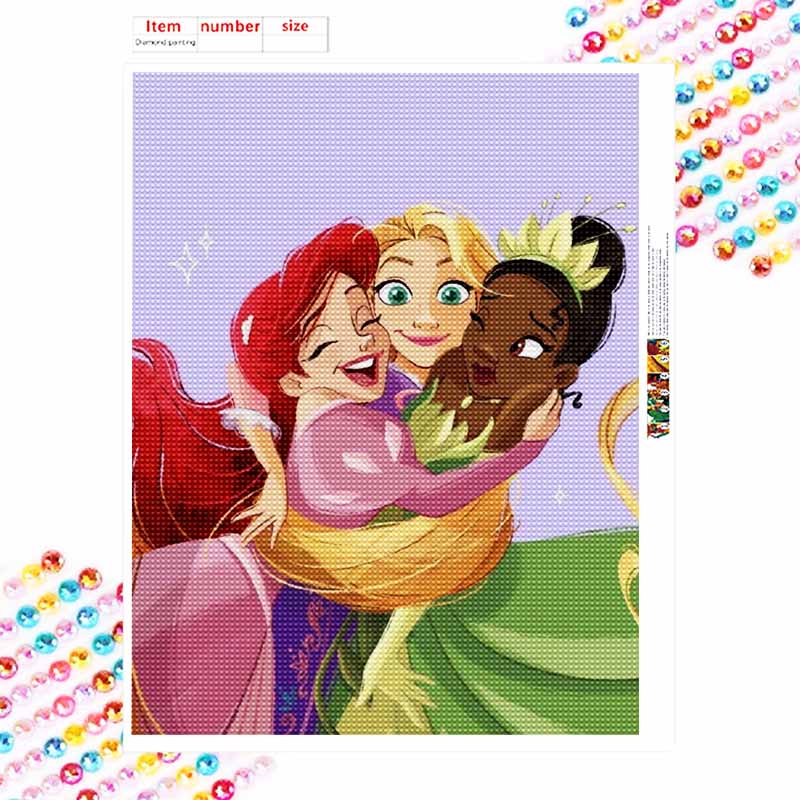 Disney Набор для алмазной мозаики без рамки, Обнимающиеся принцессы, Классический стиль, Декор для дома, Поделка, Идеальная идея для подарка