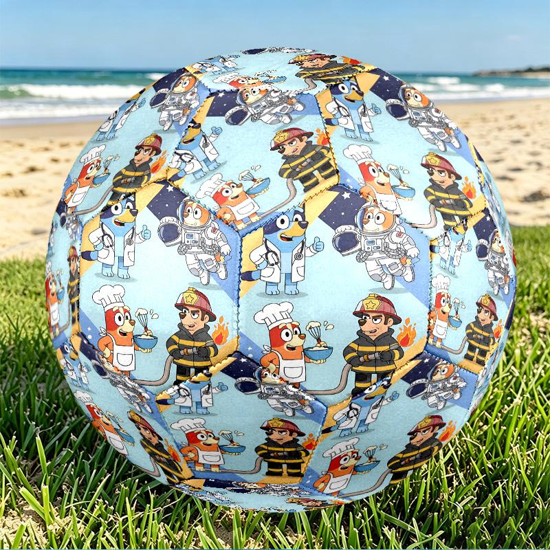 Bluey Print Size 5 Soccer Ball, PU Wear Resistant Football for Match Training and Daily Practice, Birthday Gift for Soccer Fans