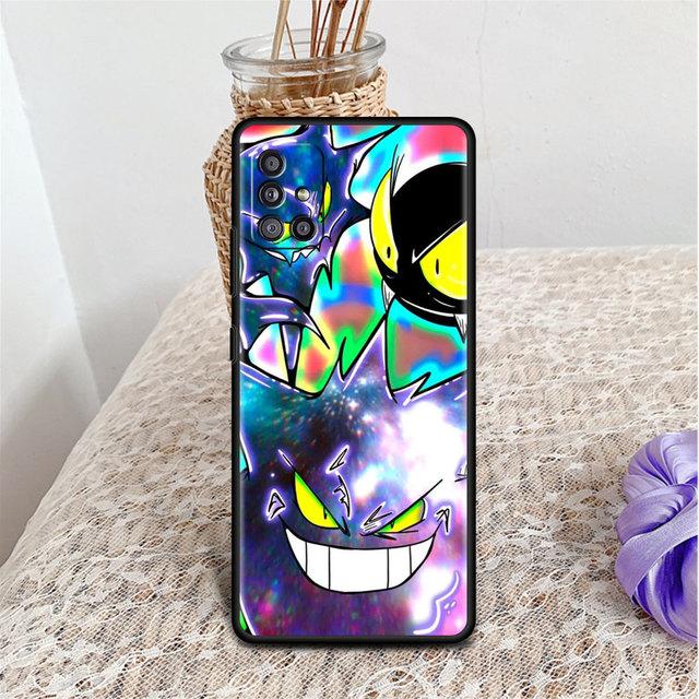 Чехол для телефона Samsung Galaxy A52 A32 A21s A12 A73 A13 A51 A71 A53 A41 A72 A50 A22 A11, черный мягкий чехол Pokemon Cool Gengar