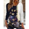 Модная женская футболка с круглым вырезом и длинными рукавами с модным цветочным 3D-принтом, повседневная одежда Y2k, одежда в стиле харадзюку