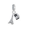 New Original 925  Silver Iron Tower Flower House Pumpkin Carriage Pendant Beads fit Women's DIY Exquisite Jewelry Gifts