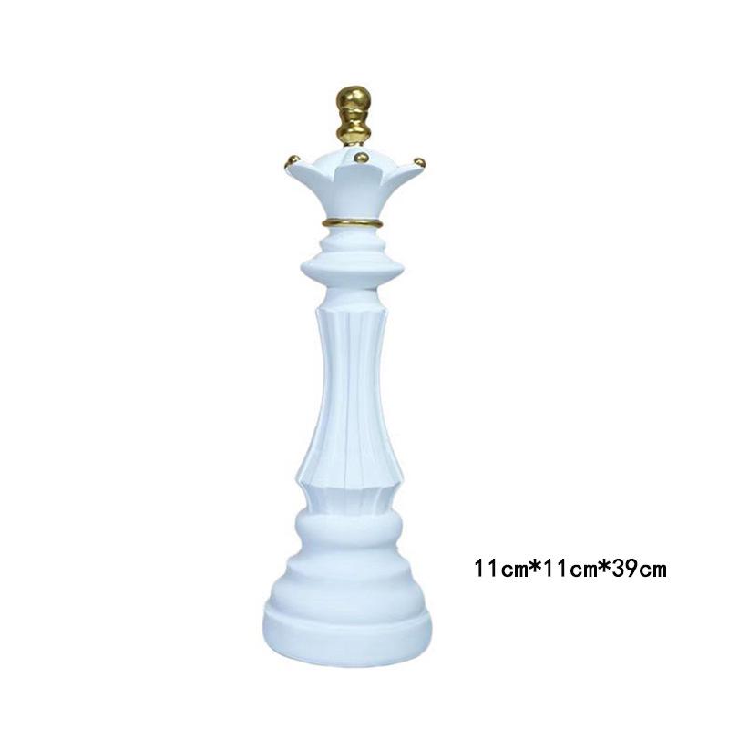 Black and White Chess Piece Resin Figurine for Creative Home Decor