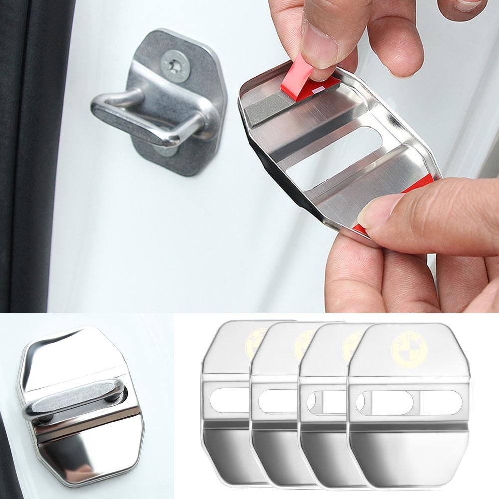 vbjly8 4PCS Car Door Lock Cover Sticker For BMW 1 3 5 7 Series M M3 M5 F20 E60 F30 F34 F32 F31 F48 E28 E30 E34 E36 E39 E46 Accessories CVA8