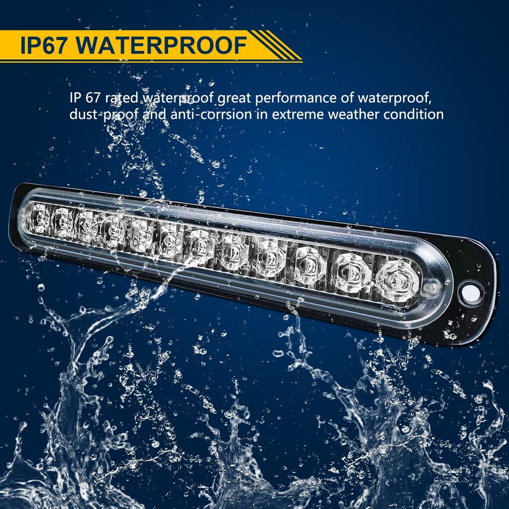 2 шт. 19 см стробоскопический светодиодный светильник 18 Вт 12-24 В 12 светодиодов аварийный стробоскопический светильник мигающая лампа (красно синий)