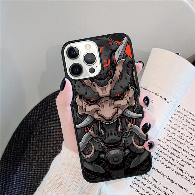 Чехол-бампер с маской Они для iPhone 17 Air 15 16 14 13 12 Pro Max 11 Pro Max Plus Coque Shell