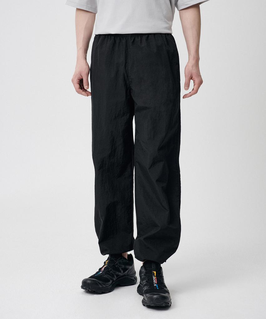 MUSINSA STANDARD Nylon Wide String Pants [Black]