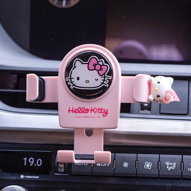 Автомобильный держатель для телефона Hello Kitty с гравитационной индукцией - Милый, Стабильный, Антивибрационный, Поворотный, Крепление на вентиляционное отверстие