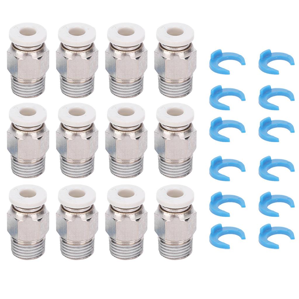 12Pcs Pneumatic Fitting Push Connector 3D Printer Extruder Accessories CR10 M10 Thread