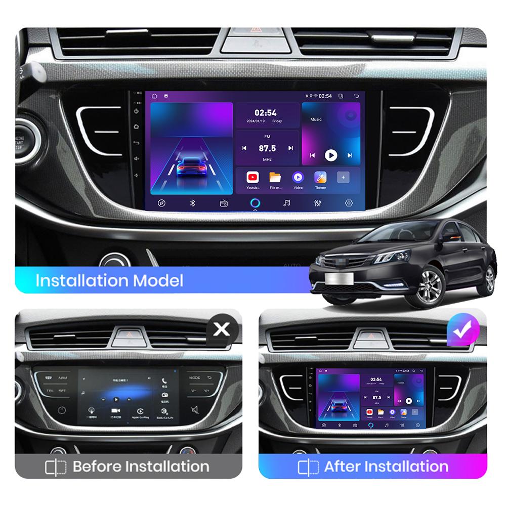 Android Carplay автомобильное радио для Geely Atlas NL-3 2016-2020 мультимедийный проигрыватель головное устройство стерео GPS навигация BT WIFI 4+64 ГБ