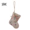 Festive Garland Hanging Supplies Burlap Christmas Ornaments, Rustic Linen Fabric Decoration, Tree Ball Stocking Decor Star Shaped Vintage Farmhouse