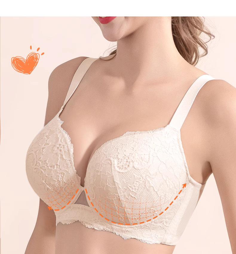 Large Breasts Show Small Large Size Underwear Women's Fat Mm Gathering Adjustment Type Anti-sagging Breast Bra Cover