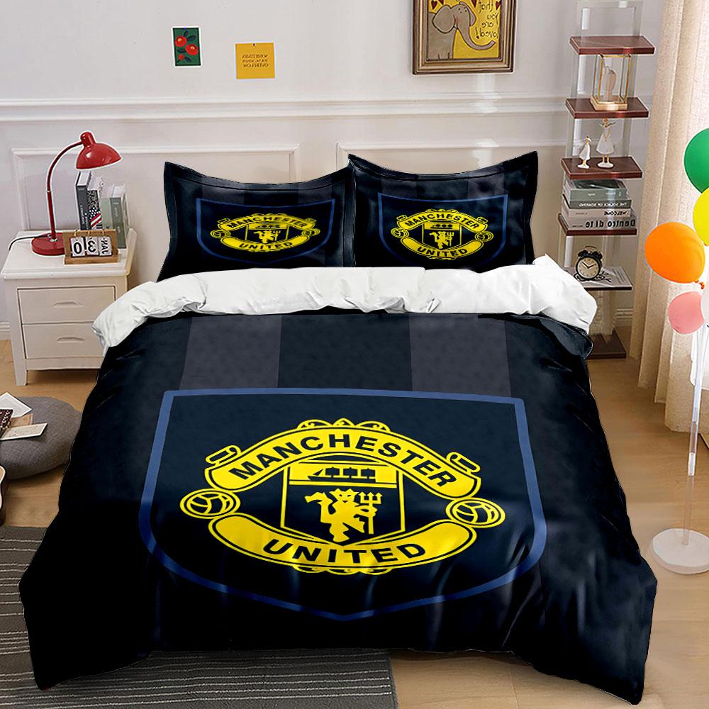 Manchester United Bedding Set Bedding Duvet Cover Set Duvet Cover Pillowcases (1 * Duvet Cover 2 * Pillowcases, without duvet insert)