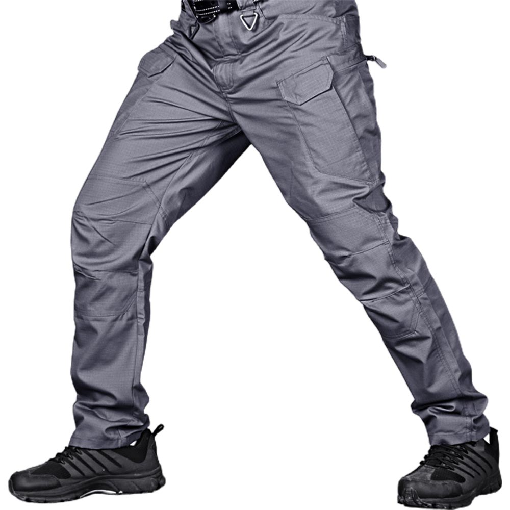 Mens Pocket Solid Color Outdoor Tactical Pants Fishing Hiking Sports Pants