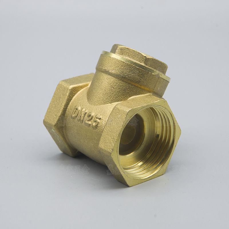 Brass Horizontal Lift Check Valve, Spring One-Way, Non-Return, Copper Stem, Sizes: 1/2", 3/4", 1", 2" (DN15-25)