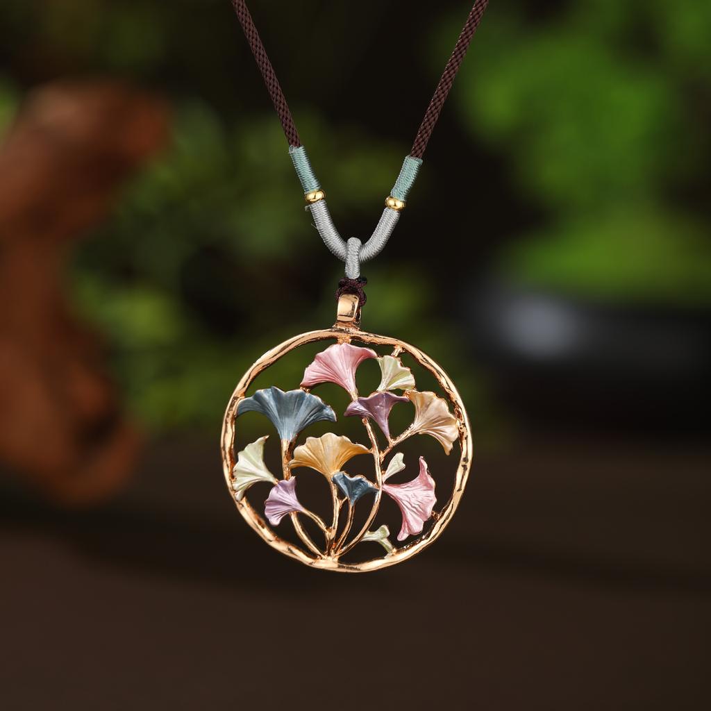 Эмалевый цвет полый геометрический цветок длинная подвеска, женская подвеска-ожерелье в форме сердца с высоким чувством универсальности