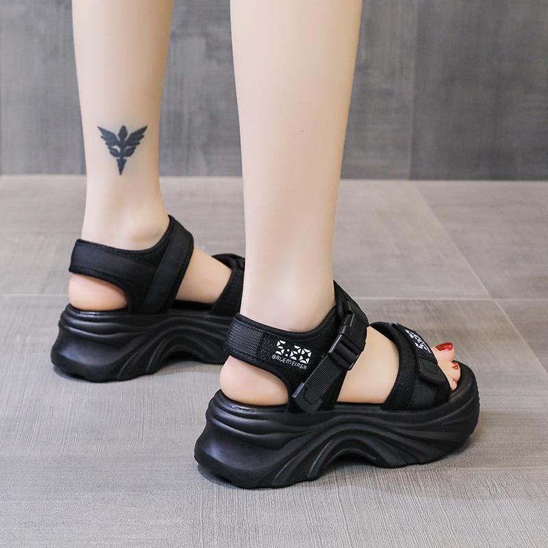 Fashion Rimocy Fashion Platform Sandals for Women Summer 2024 Thick Bottom Womens Walking Sandals Chunky Non Slip Beach Shoes Woman